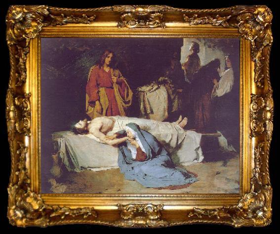framed  Antonio Ciseri Pieta. Attributed To Antonio Ciseri, ta009-2